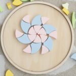 Pastelinė Montessori dėlionė mandaloms su gėlių motyvais