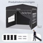 Greitai išskleidžiamas paviljonas su 4 nuimamomis sienelėmis 3x3 m (Juoda) – Paveikslėlis 2