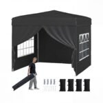 Paviljonas 3x3 m su 4 nuimamomis sienelėmis greitai surenkamas (Juoda)