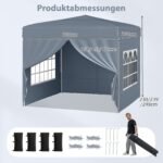 Paviljonas profesionalus greito surinkimo su nuimamomis sienomis 3x3 m (Pilka)
