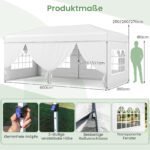 Sulankstomas paviljonas su šoninėmis sienelėmis 3x6 m (Balta) – Paveikslėlis 2