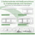 Sulankstomas paviljonas su šoninėmis sienelėmis 3x6 m (Balta) – Paveikslėlis 4