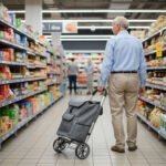 Pirkinių vežimėlis su dideliais ratais ir 33 l talpa
