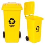 Plastikinis 120 l atliekų konteineris su guminiais ratais