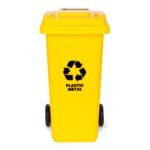 Plastikinis 120 l atliekų konteineris su guminiais ratais