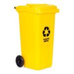 Plastikinis 120 l atliekų konteineris su guminiais ratais