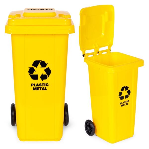 Plastikinis 120 l atliekų konteineris su guminiais ratais