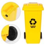 Plastikinis 120 l atliekų konteineris su guminiais ratais
