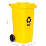 Plastikinis 120 l atliekų konteineris su guminiais ratais