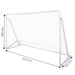 Plieniniai futbolo vartai su tinklu, 240x160 cm