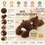 Pliušinis svorinis raminantis meškiukas 1.5 kg 65 cm – Paveikslėlis 8