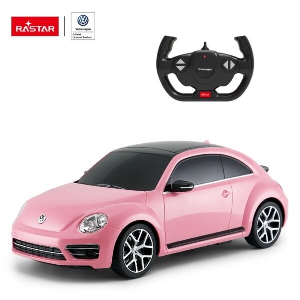 Radijo bangomis valdomas rožinis Volkswagen Beetle 1:14
