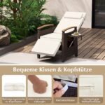 Rotango poilsio gultai su reguliuojamu atlošu ir kojų atrama 2 vnt. (Balta) – Paveikslėlis 5