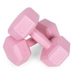Rožiniai šešiakampiai hanteliai 2x3 kg
