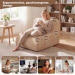 Sėdmaišis ergonomiškas lenktas su didelio tankio putplasčiu (Smėlio) – Paveikslėlis 3