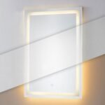 Sieninis vonios veidrodis su LED apšvietimu, 50x70 cm, trijų šviesos spalvų