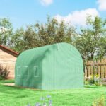 Šiltnamis 350x200x200 cm su cinkuotu karkasu, PE danga, 6 langais ir durimis