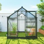 Šiltnamis aliumininis su pamatais, stumdomomis durimis, UV plokštėmis, 3,65 m²
