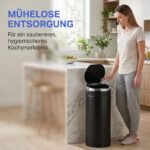 Šiukšliadėžė su automatiniu jutikliniu dangčiu, 50 l, nerūdijančio plieno – Paveikslėlis 4