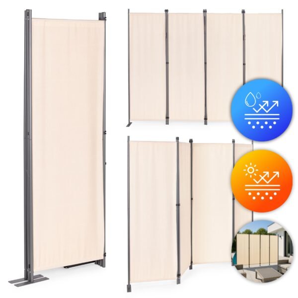 Smėlio spalvos sulankstoma 4 panelių sodo pertvara 167x216 cm