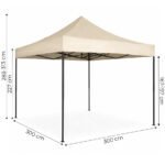 Sodo palapinė-pavėsinė, automatinė, 3x3 m – Paveikslėlis 10
