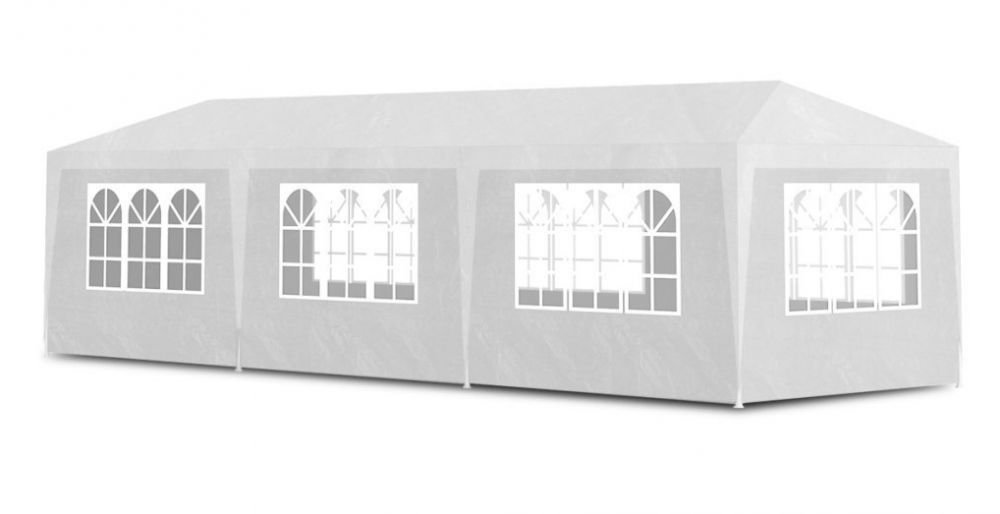 Sodo pavėsinė su 8 sienelėmis 3x9 m balta