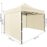 Sodo paviljonas 3x3 m, automatiškai išskleidžiamas, smėlio spalvos – Paveikslėlis 10