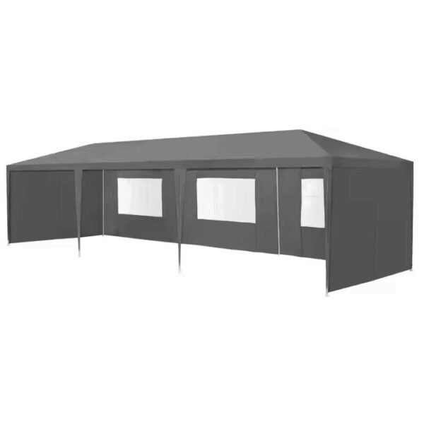 Sodo paviljonas 3x9 m su 8 nuimamomis sienelėmis pilkas