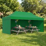 Sodo paviljonas automatiškai išskleidžiamas 3x6 m žalias – Paveikslėlis 3