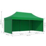 Sodo paviljonas automatiškai išskleidžiamas 3x6 m žalias – Paveikslėlis 10