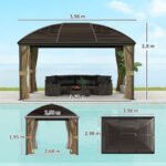 Sodo paviljonas su plieniniu stogu, dvigubomis sienomis ir uodų tinkleliu, 4x3 m
