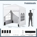 Sodo paviljonas sulankstomas su nuimamomis sienomis 2x2 m (Balta)