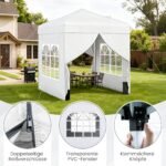 Sodo paviljonas sulankstomas su nuimamomis sienomis 2x2 m (Balta)