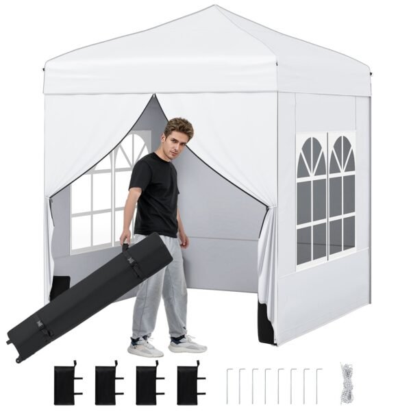 Sodo paviljonas sulankstomas su nuimamomis sienomis 2x2 m (Balta)