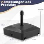 Sodo skėtis Havajų stiliaus su LED apšvietimu ir mobiliu užpildomu stovu (Natūrali) – Paveikslėlis 3
