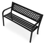 Sodo suoliukas su ažūriniu atlošu, metalinis, 120x50 cm – Paveikslėlis 5