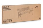 Sodo suoliukas su medine sėdyne, ketaus kojomis ir ažūriniu atlošu 126x51 cm – Paveikslėlis 9