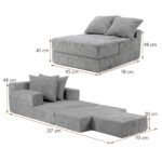 Sofa-lova sulankstoma daugiafunkcinė 2in1 (Pilka) – Paveikslėlis 2