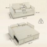 Sofa-lova 3 viename su reguliuojama atrama ir praktiškomis detalėmis