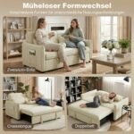 Sofa-lova 3 viename su reguliuojama atrama ir praktiškomis detalėmis