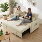 Sofa-lova 3 viename su reguliuojama atrama ir praktiškomis detalėmis