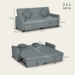 Sofa-lova 3-vietė, išskleidžiama, su reguliuojamu atlošu – Paveikslėlis 3