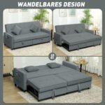 Sofa-lova 3-vietė, išskleidžiama, su reguliuojamu atlošu – Paveikslėlis 4