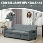 Sofa-lova 3-vietė, išskleidžiama, su reguliuojamu atlošu – Paveikslėlis 6