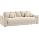 Sofa-lova 3-vietė su daiktadėže ir 9 pagalvėmis