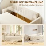 Sofa-lova 3-vietė su daiktadėže ir 9 pagalvėmis, kordo audinys – Paveikslėlis 4