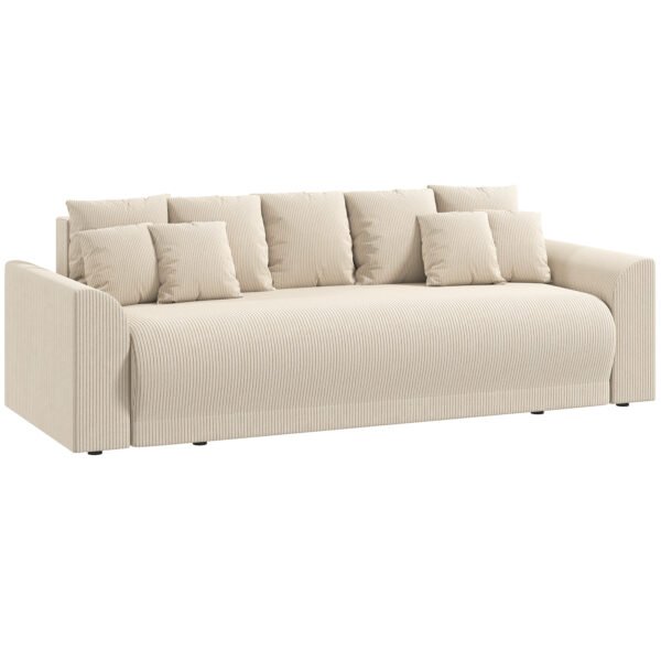 Sofa-lova 3-vietė su daiktadėže ir 9 pagalvėmis