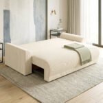 Sofa-lova 3-vietė su daiktadėže ir 9 pagalvėmis, kordo audinys – Paveikslėlis 9
