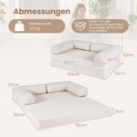 Sofa-lova dvivietė daugiafunkcinė lankstaus dizaino (Smėlio) – Paveikslėlis 2