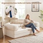 Sofa-lova dvivietė daugiafunkcinė lankstaus dizaino (Smėlio) – Paveikslėlis 5